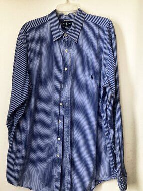 Ralph Lauren Button Down Shirt Size XLT Blue Long Sleeve Shirt